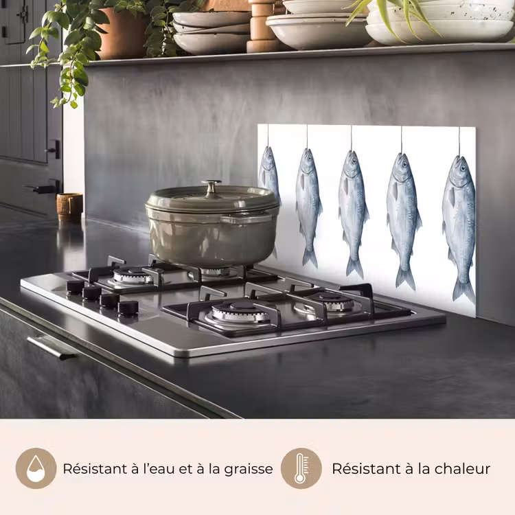 Fond de hotte - Poisson - Illustration - Bleu de Delft — 2