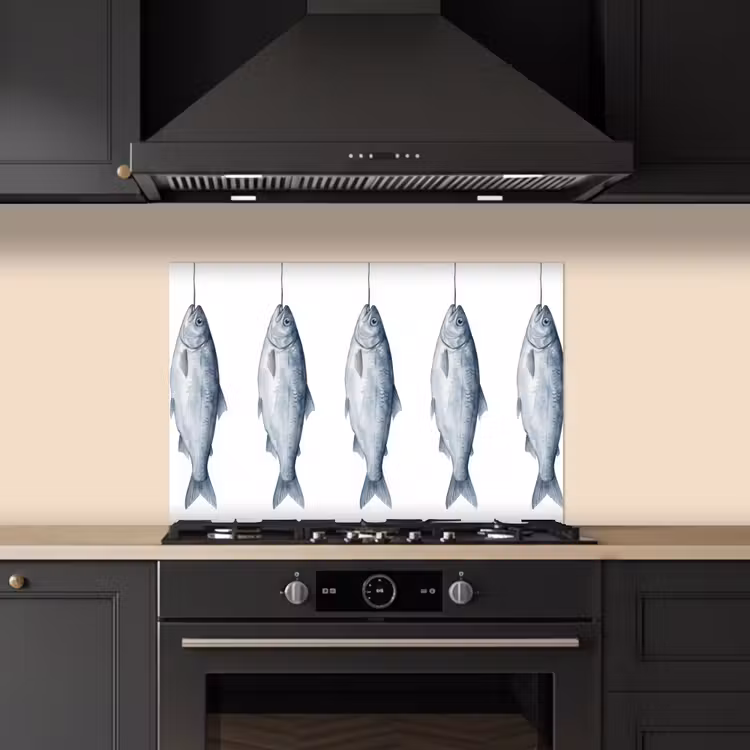 Fond de hotte - Poisson - Illustration - Bleu de Delft — 5