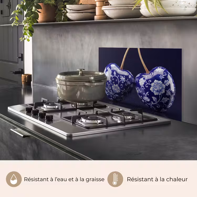 Fond de hotte - Porcelaine - Cerisier - Delft - Bleu — 2