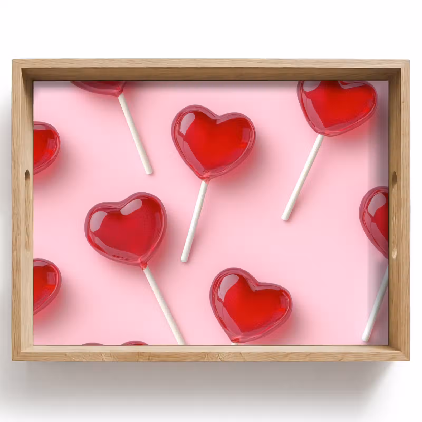 Plateau - Sucettes - Coeurs - Rose — 1