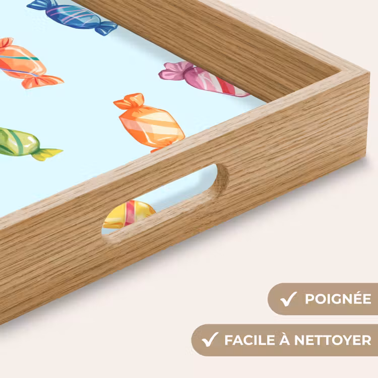 Plateau - Bleu - Motif - Bonbons — 8