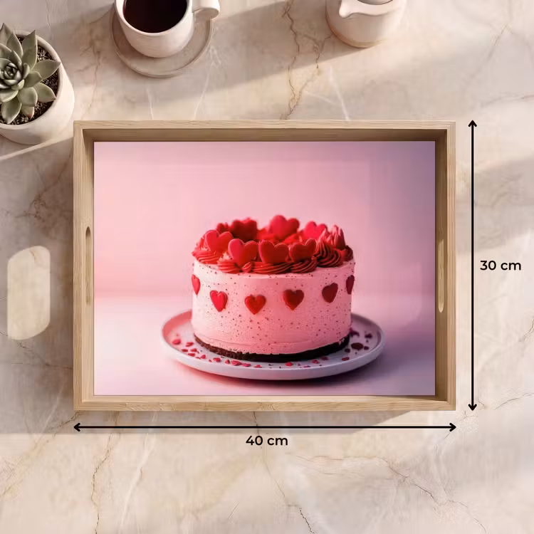 Plateau - Gâteau - Coeur - Rose — 7