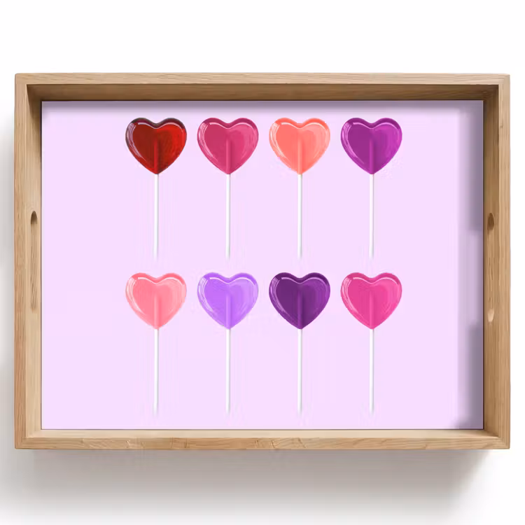 Plateau - Sucette - Coeur - Rose - Bonbons — 1
