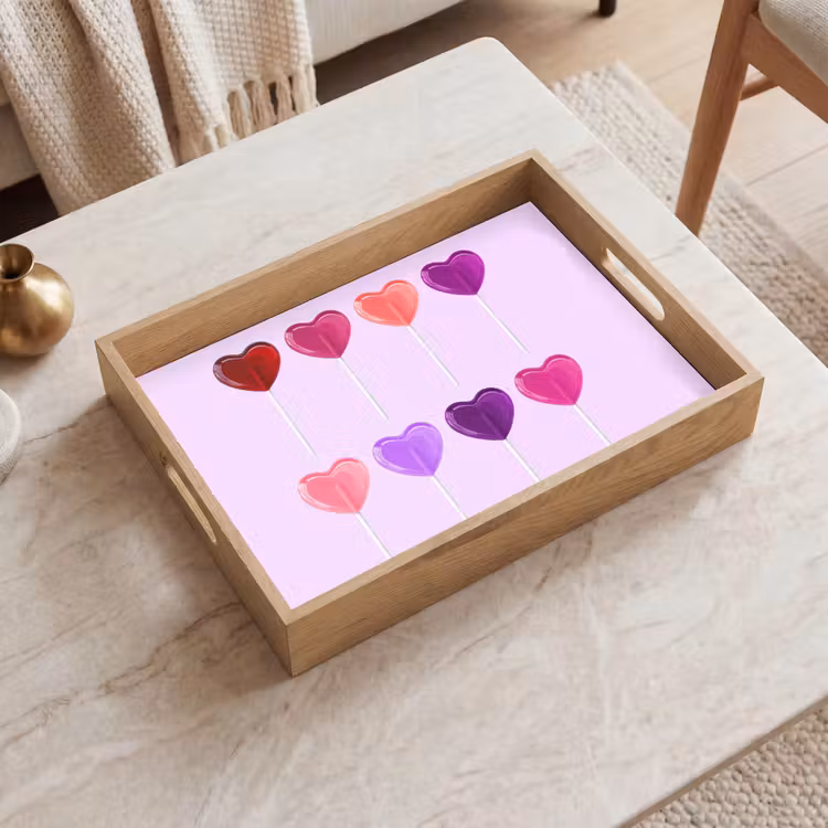 Plateau - Sucette - Coeur - Rose - Bonbons — 2