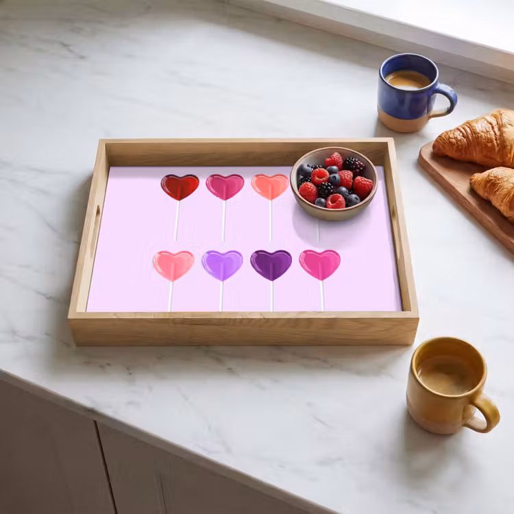 Plateau - Sucette - Coeur - Rose - Bonbons — 3