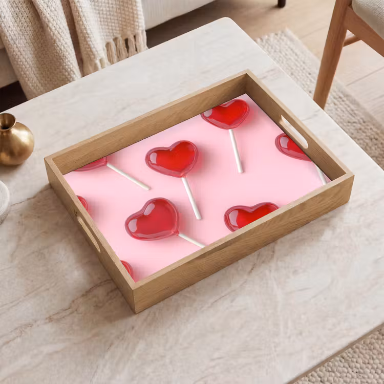 Plateau - Sucettes - Coeurs - Rose — 2