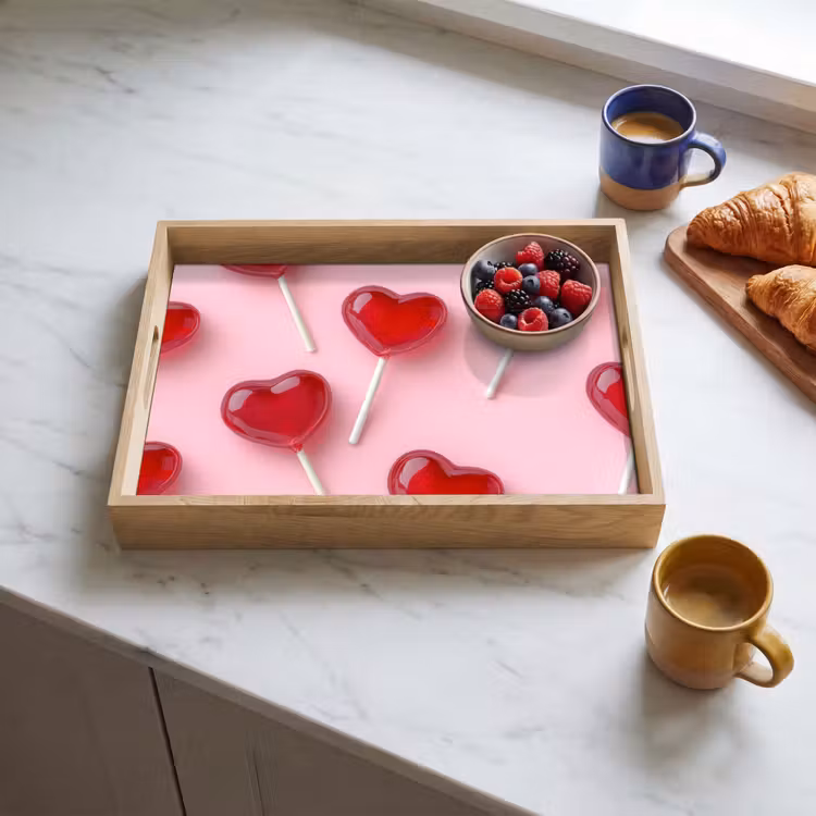 Plateau - Sucettes - Coeurs - Rose — 3
