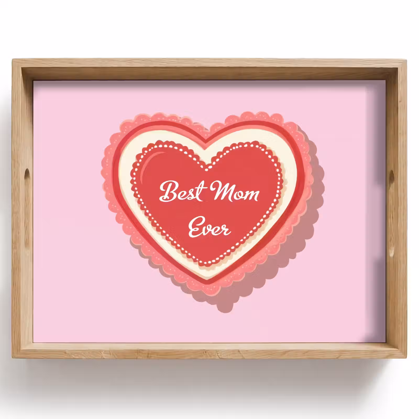 Plateau - Texte - Coeur - Mère - Rose — 1