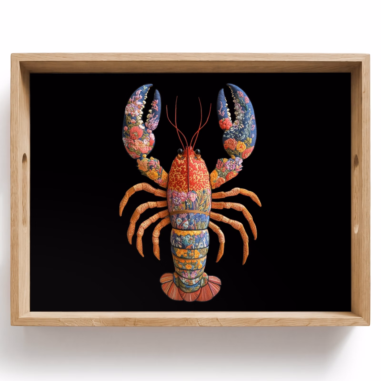 Plateau - Cancer - Broderie - Coloré - Fleurs — 1