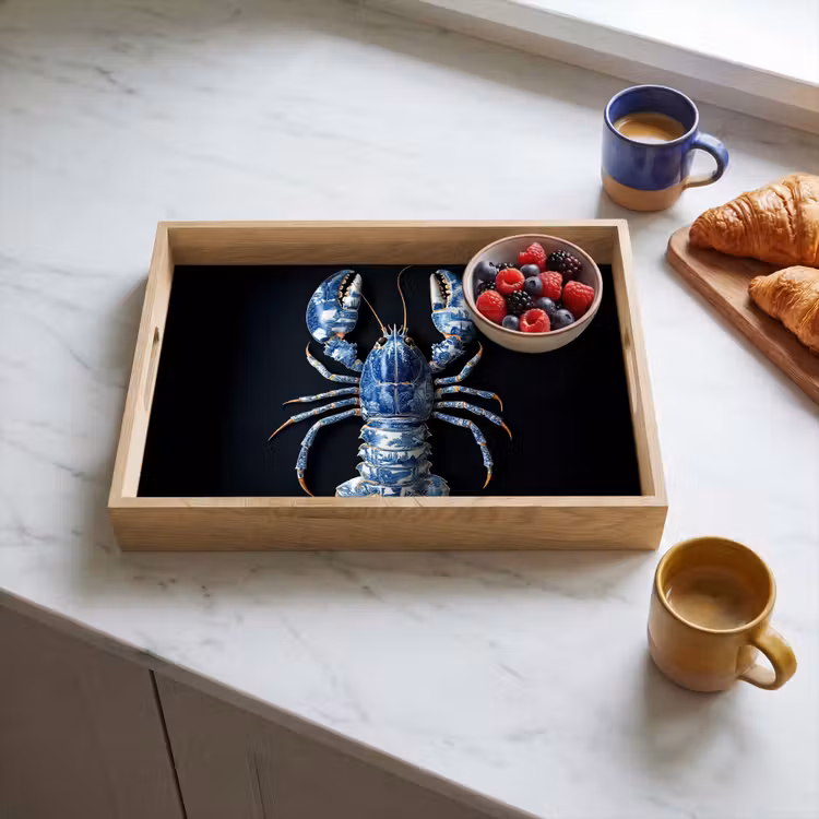 Plateau - Homard - Bleu de Delft - Bouclier - Robuste — 3