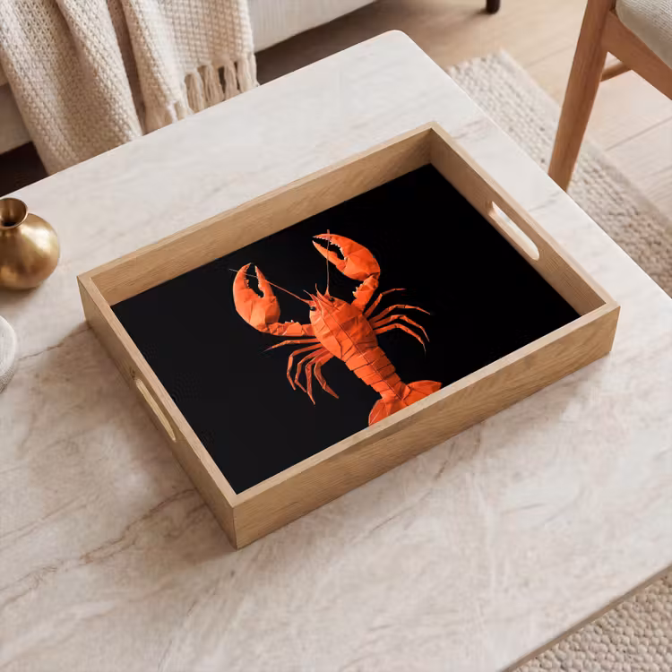 Plateau - Homard - Papier - Papier origami - Rouge — 2