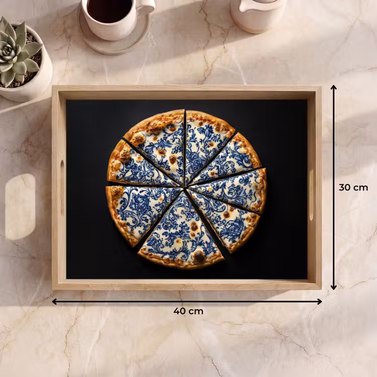 Plateau - Pizza - Alimentation - Bleu de Delft — 7