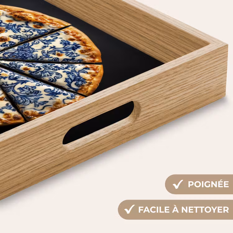 Plateau - Pizza - Alimentation - Bleu de Delft — 8
