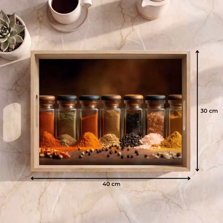 Plateau - Bocaux - Herbes - Épices - Grains — 7