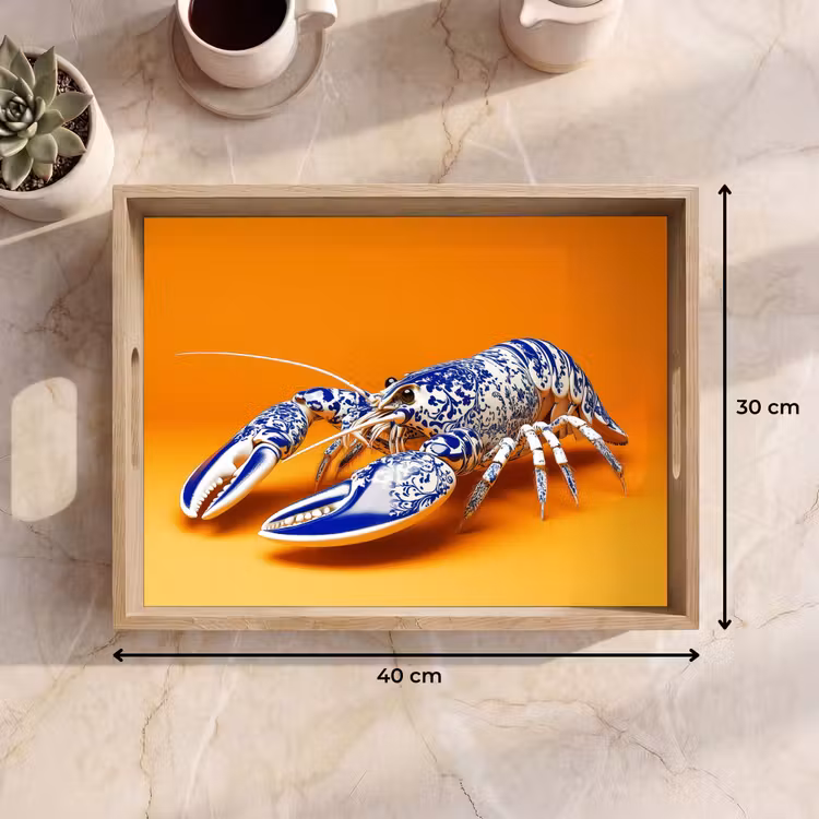 Plateau - Homard - Bleu de Delft - Bouclier - Dur - Orange — 7