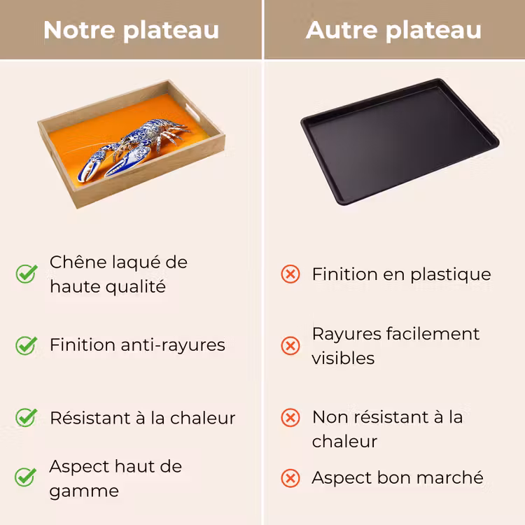 Plateau - Homard - Bleu de Delft - Bouclier - Dur - Orange — 9