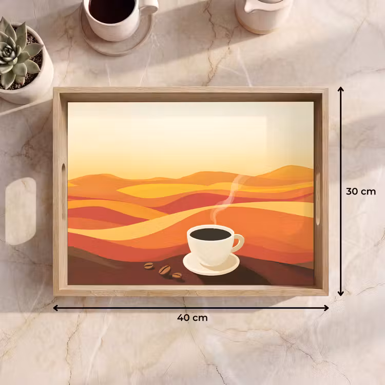 Plateau - Café - Paysage - Orange - Grains de café — 7