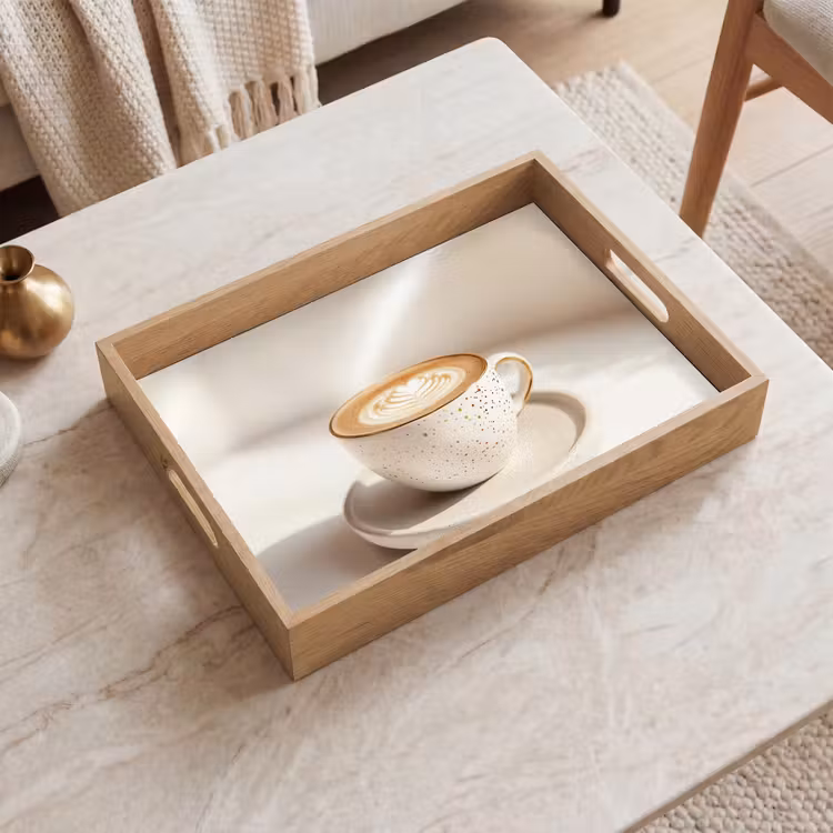 Plateau - Cappuccino - Mousse - Plat - Beige — 2