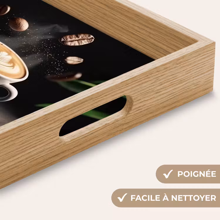 Plateau - Cappuccino - Tasse - Haricots - Marron — 8