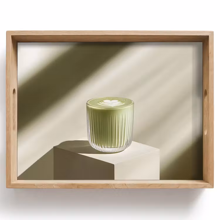 Plateau - Matcha - Verre - Vert - Minimaliste — 1