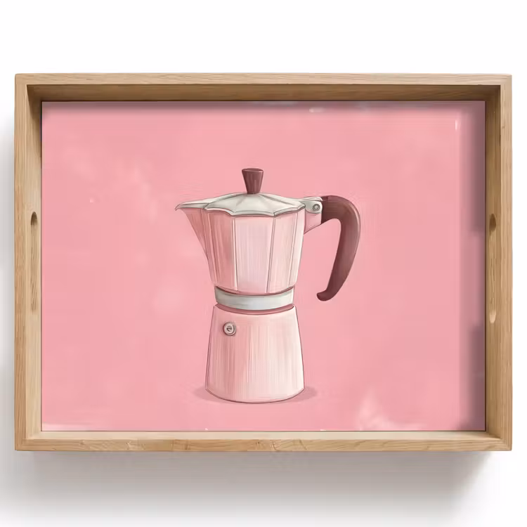 Plateau - Rose - Mug pot - Illustration - Café — 1