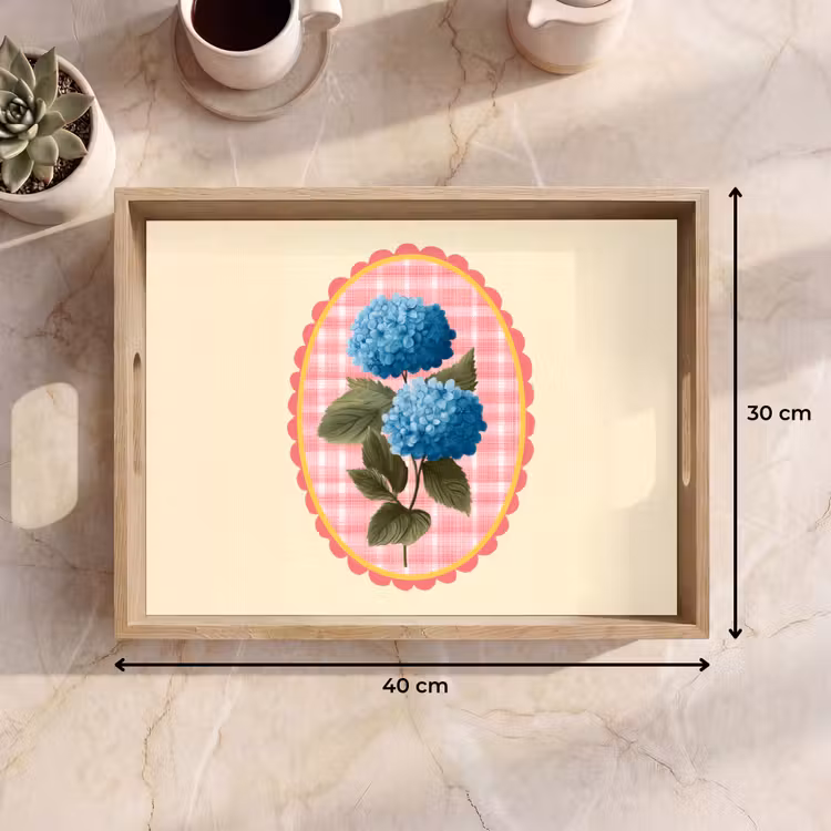Plateau - Fleurs - Bleu - Liste - Feuilles — 7
