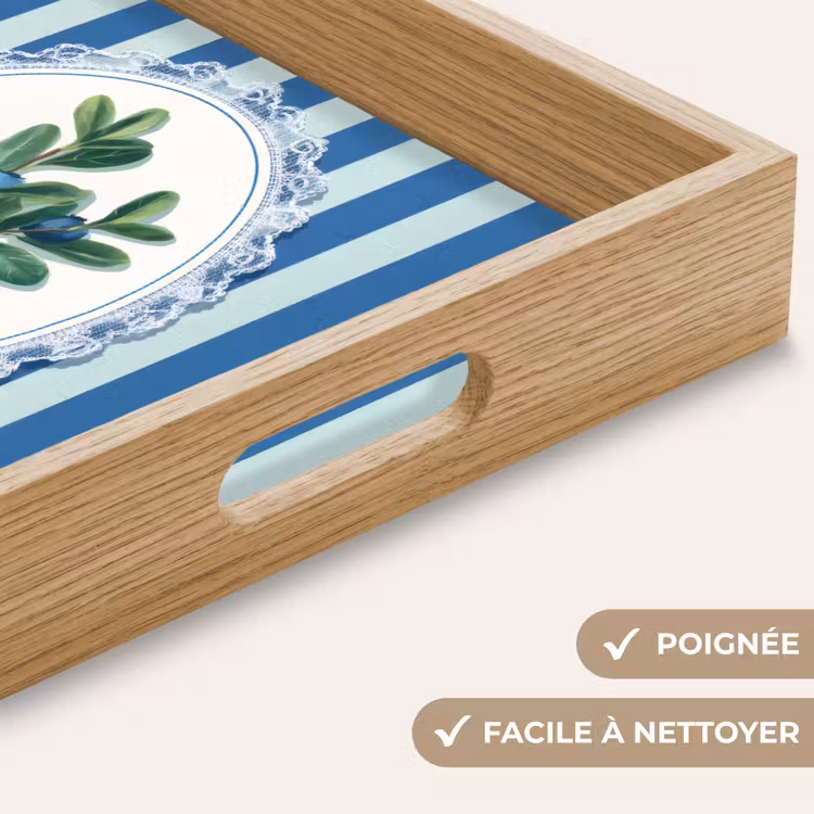 Plateau - Illustration - Baies - Bleu - Rayures — 8