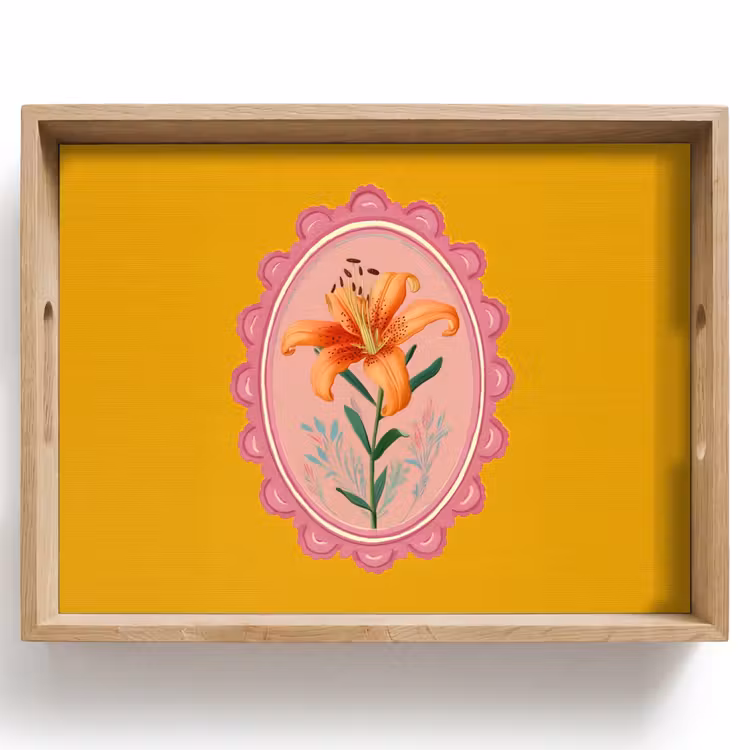 Plateau - Lys - Orange - Cadre - Ovale — 1