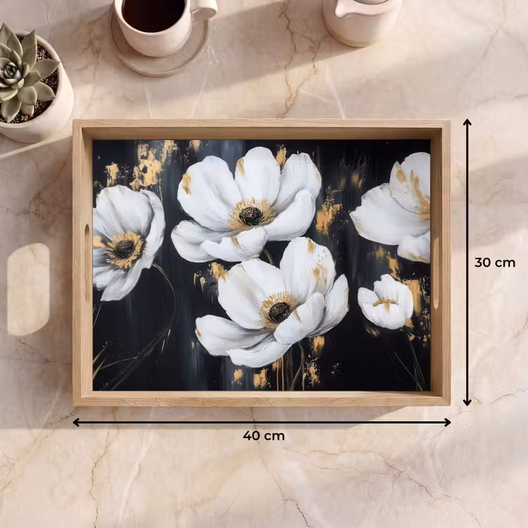 Plateau - Fleurs - Blanc - Abstrait — 7