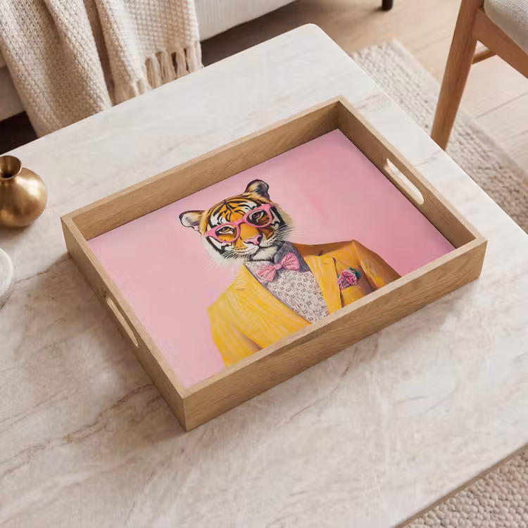 Plateau - Tigre - Lunettes - Jaune - Veste — 2