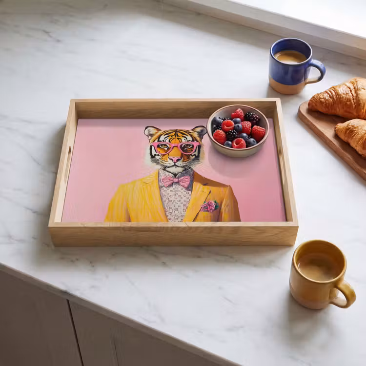 Plateau - Tigre - Lunettes - Jaune - Veste — 3