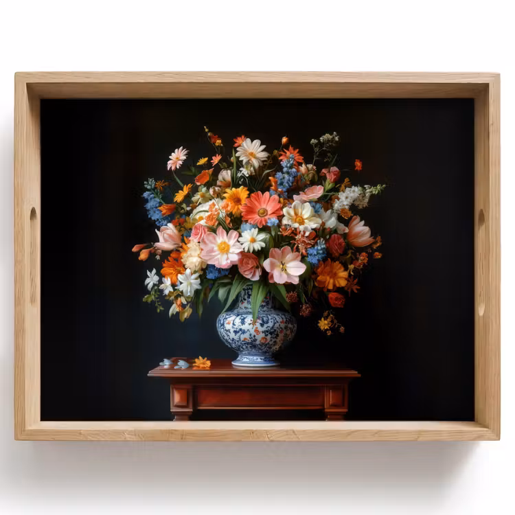 Plateau - Bouquet - Rose - Vase — 1