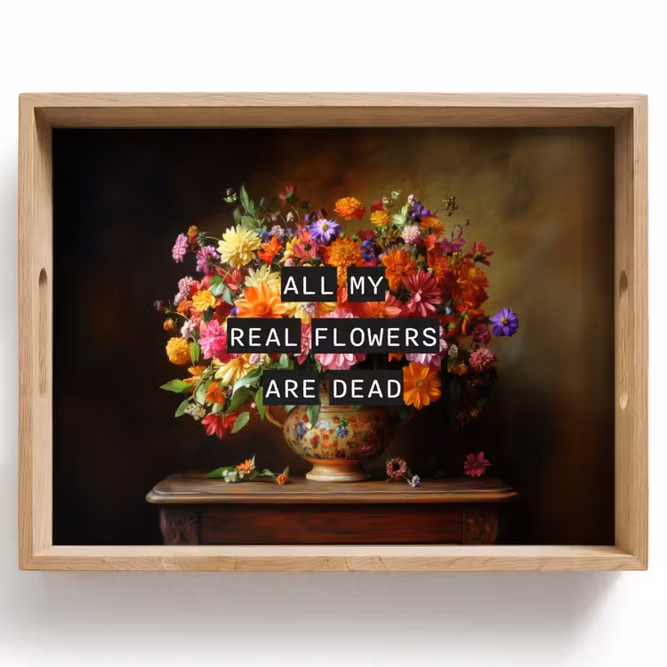 Plateau - Couleur - Fleurs - Vintage - Vase à fleurs — 1