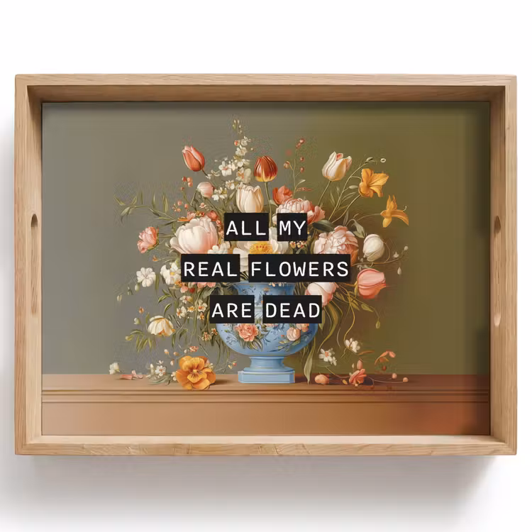 Plateau - Fleur - Citation - Vintage - Art — 1