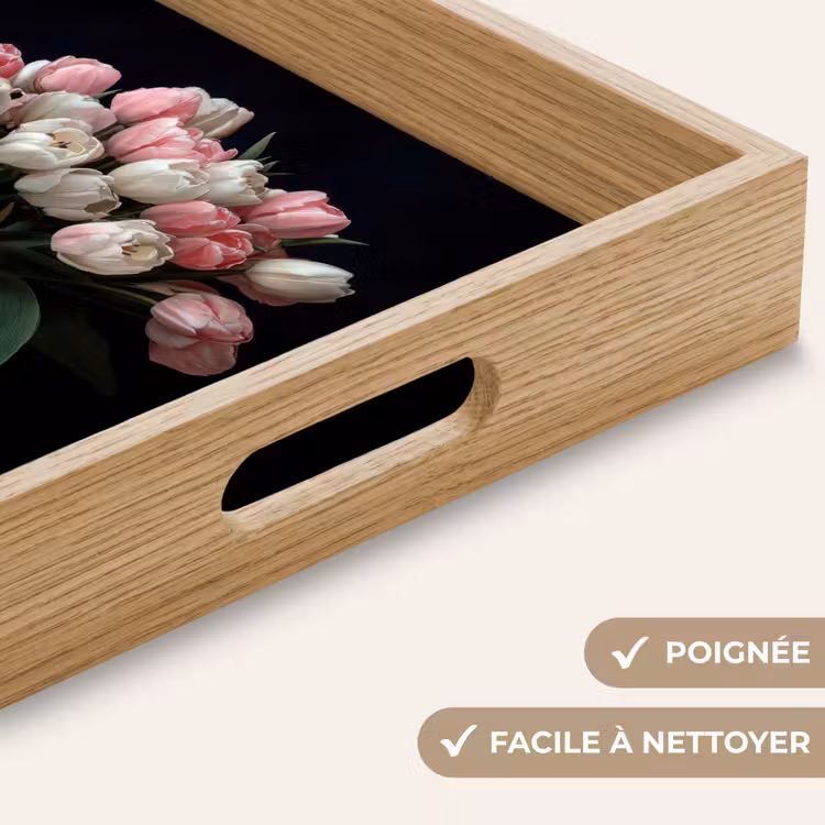 Plateau - Fleurs - Rose - Tulipes - Vase — 8