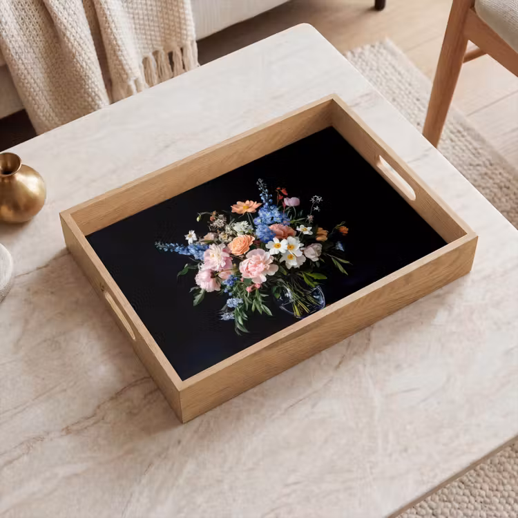 Plateau - Pastel - Fleurs - Vase — 2