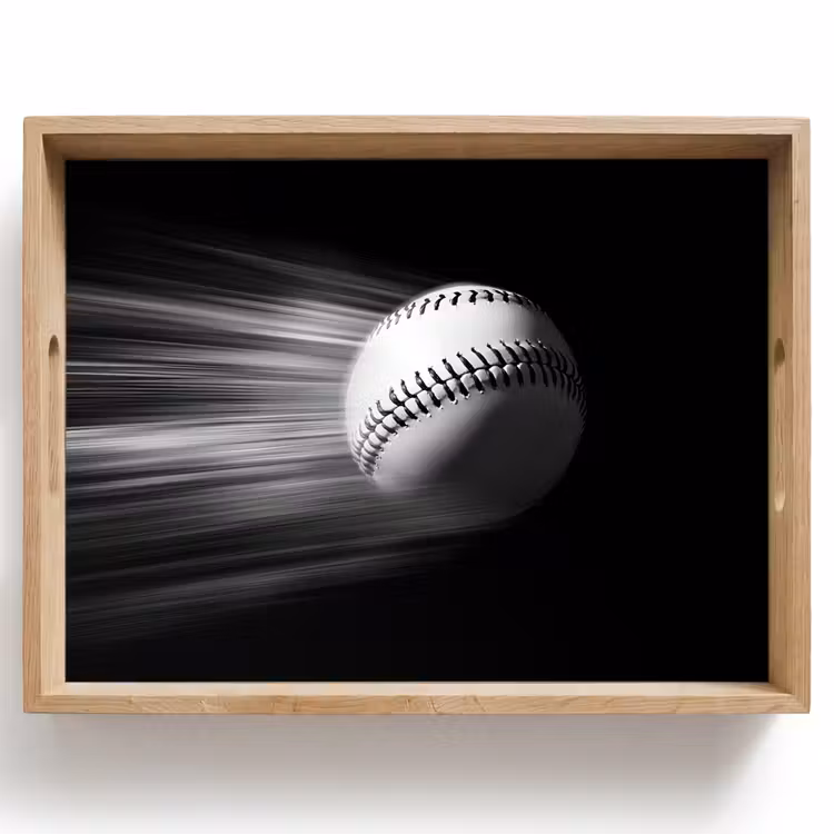 Plateau - Baseball - Blanc - Mouches — 1
