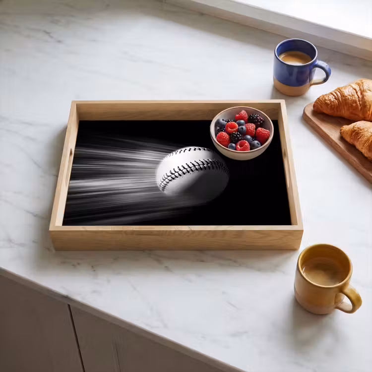 Plateau - Baseball - Blanc - Mouches — 3