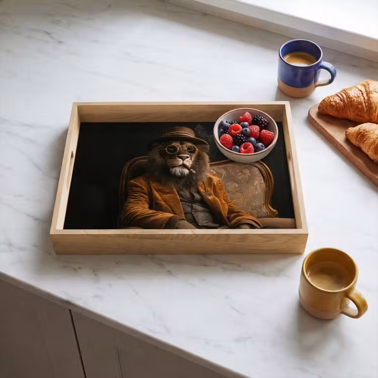 Plateau - Lunettes - Lion - Banc - Chapeau — 3