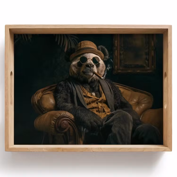 Plateau - Panda - chapeau - lunettes - costume — 1