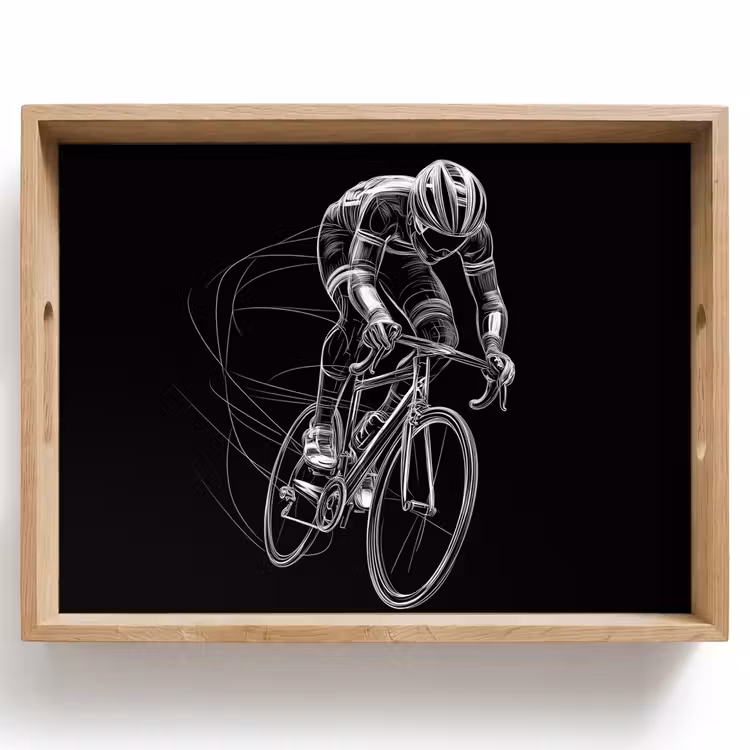 Plateau - Dessin au trait - Blanc - Cyclisme - Vitesse — 1