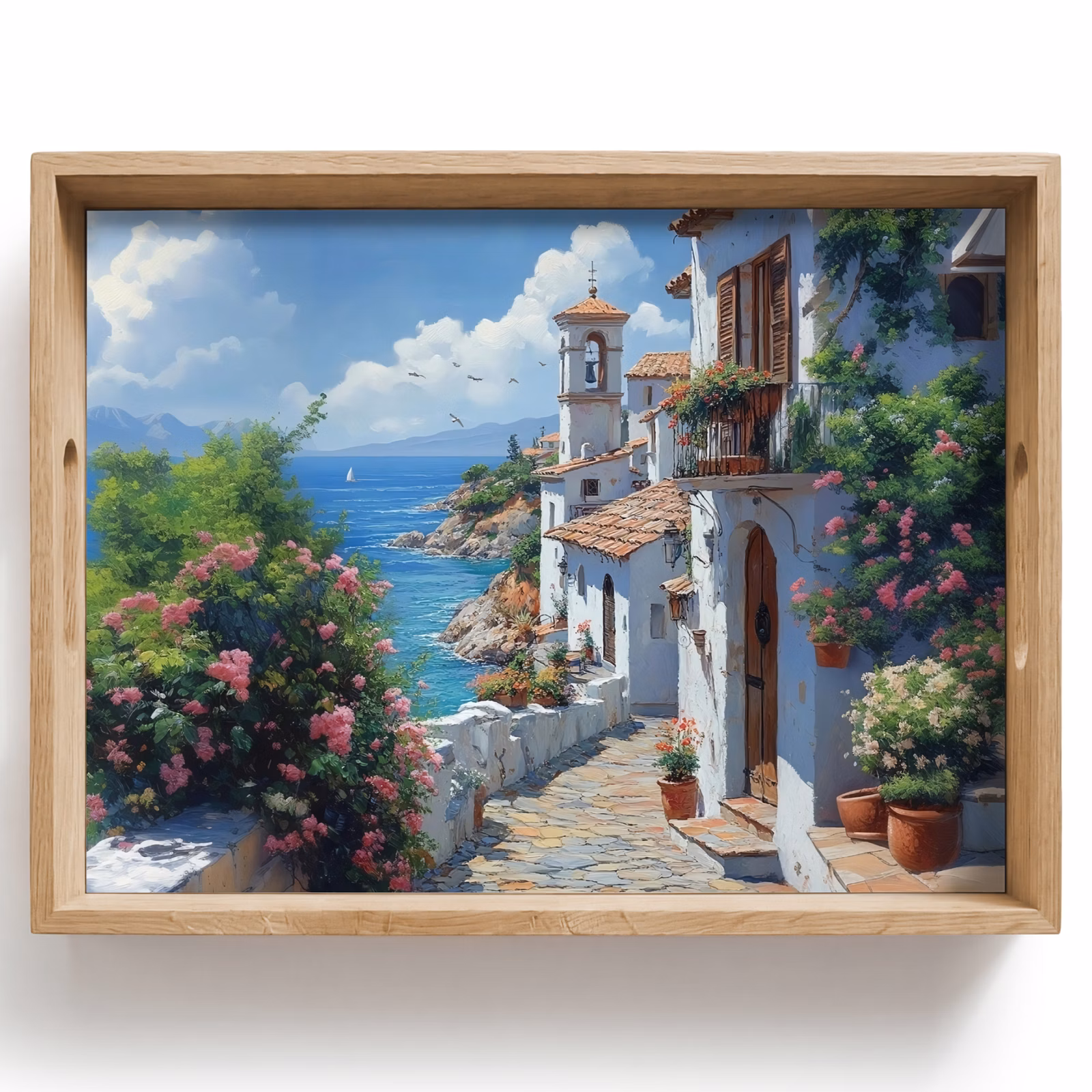 Plateau - Maisons - Mer - Arbres - Fleurs — 1
