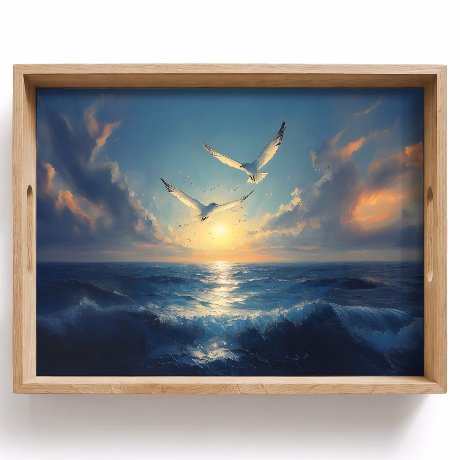 Plateau - Mouettes - Mer - Nuages - Bleu — 1