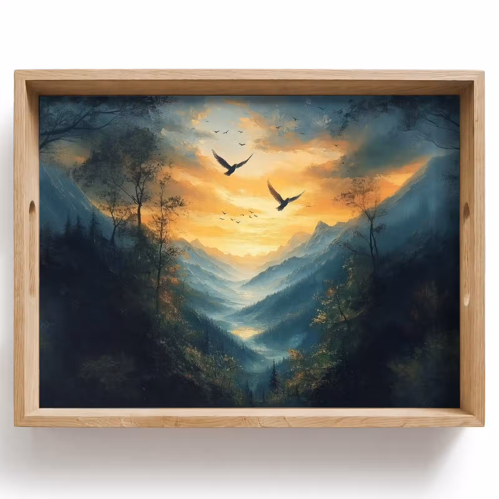 Plateau - Oiseaux - Soleil - Arbres - Vert — 1