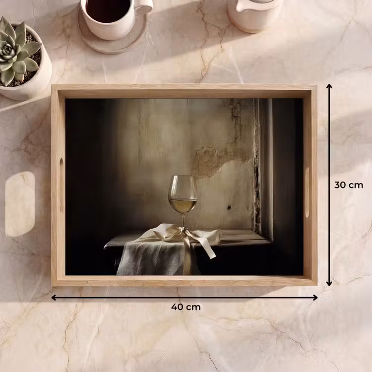 Plateau - Bow - Beige - White - Wine — 7