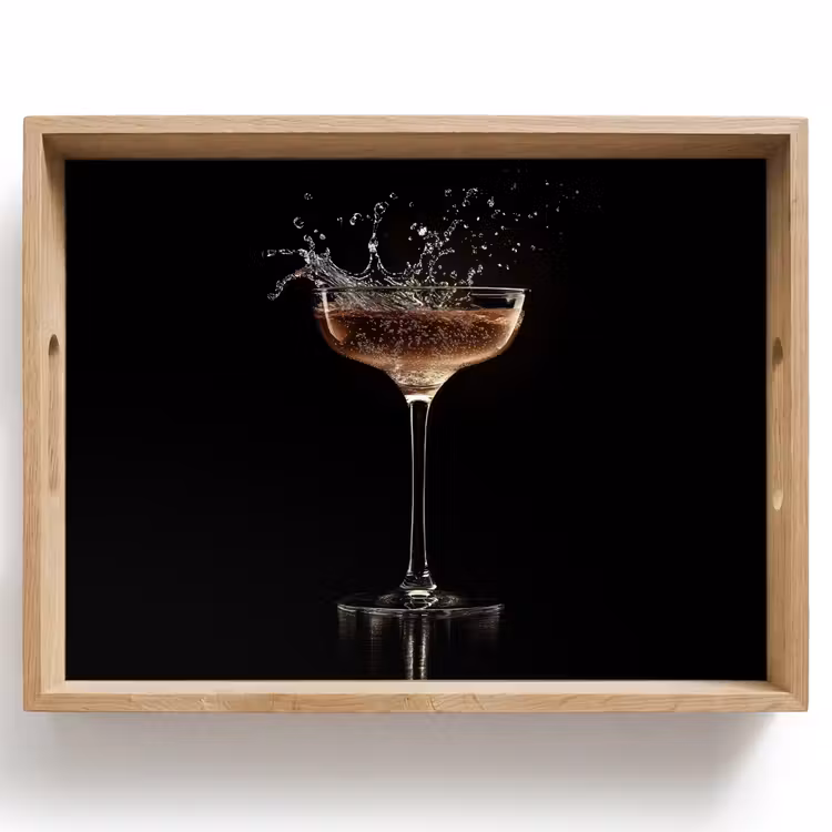 Plateau - Cocktail - Noir - Splashes - Verre — 1