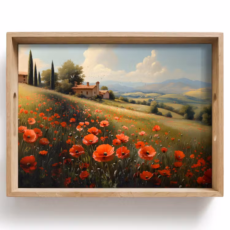 Plateau - Coquelicots - Rouge - Collines - Paysage — 1