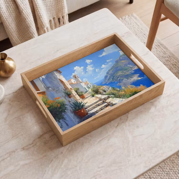 Plateau - Escaliers - Maisons - Paysage de montagne - Mer — 2