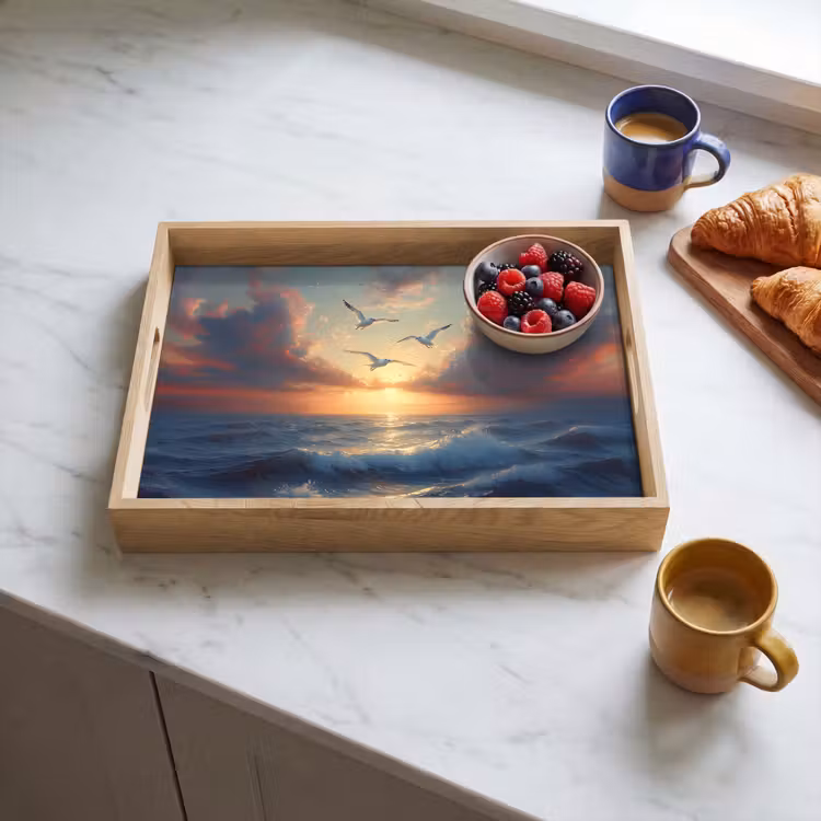 Plateau - Mouettes - Coucher de soleil - Mer - Nuages — 3