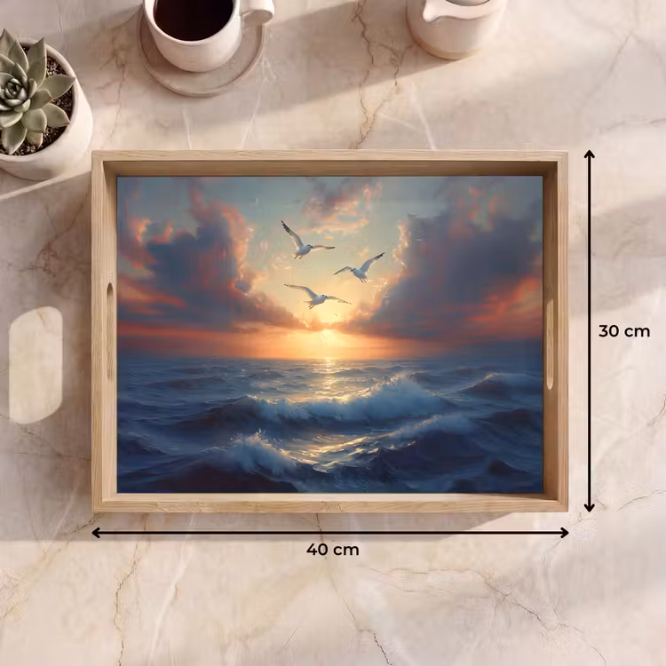 Plateau - Mouettes - Coucher de soleil - Mer - Nuages — 7